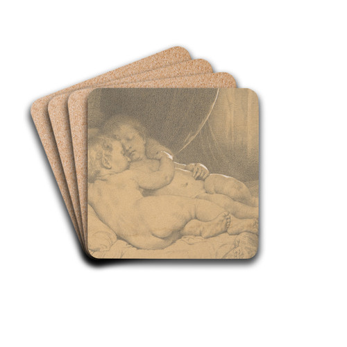 Two Sleeping Children by William Bouguereau Drink Coasters - set of 4