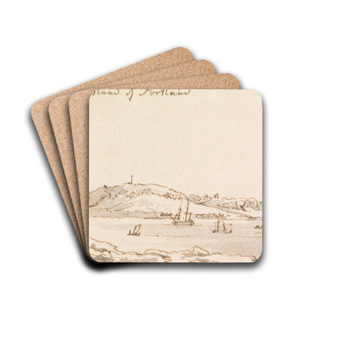 The Island of Portland by Philip James de Loutherbourg Drink Coasters - set of 4 The Island of Portland by Philip James de Loutherbourg Drink Coasters - set of 4