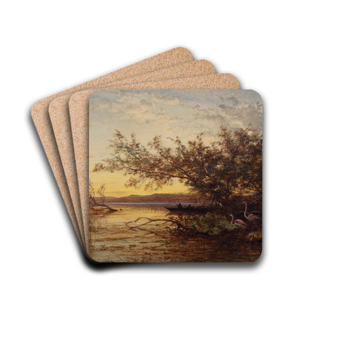 La Camargue, Coucher De Soleil by Flix Ziem Drink Coasters - set of 4