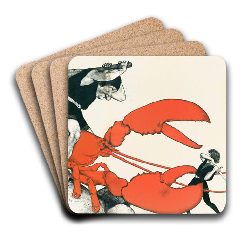 Back Cover by Maxfield Parrish Art Drink Coaster set