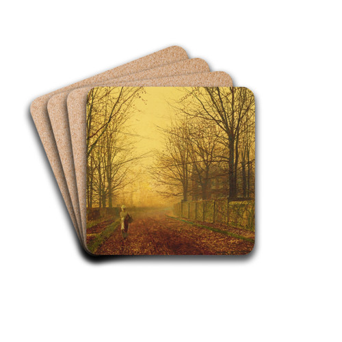 A Golden Idyll by John Atkinson Grimshaw Drink Coasters - set of 4