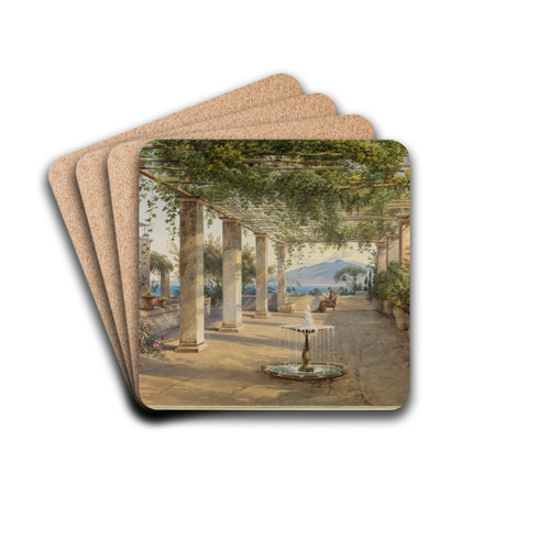 Laubengang der Villa Cucumella in Sorrent by Carl Ludwig Frommel Drink Coasters - set of 4