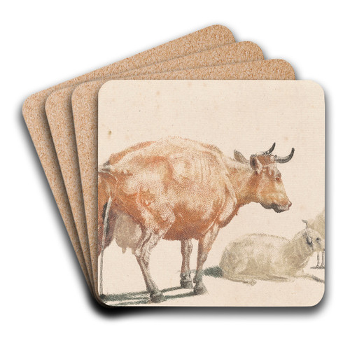 The Pissing Cow by Johann Teyler Art Drink Coaster set