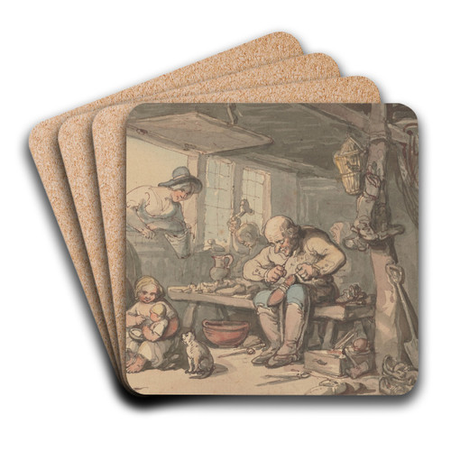 The country cobbler by Thomas Rowlandson Art Drink Coaster set