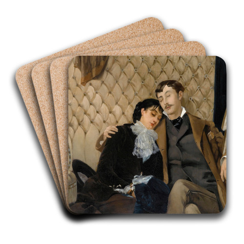 The Vigil by Pierre Carrier-Belleuse Art Drink Coaster set
