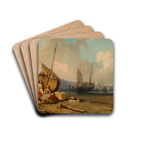 Seaside by Eugne Isabey Drink Coasters - set of 4
