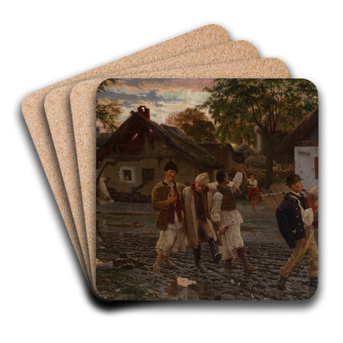 Happy Brothers by Uro Predi Art Drink Coaster set