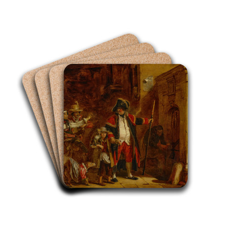 The Parish Beadle by Sir David Wilkie Drink Coasters - set of 4 The Parish Beadle by Sir David Wilkie Drink Coasters - set of 4
