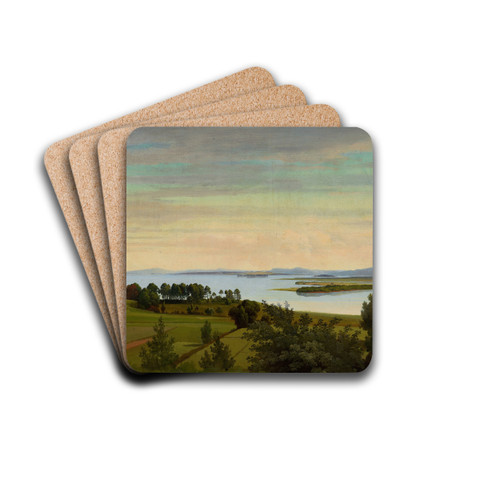 Lake Siljan. Study by Gustaf Wilhelm Palm Drink Coasters - set of 4