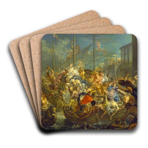 The Abduction of Helen by Johann Georg Platzer Art Drink Coaster set