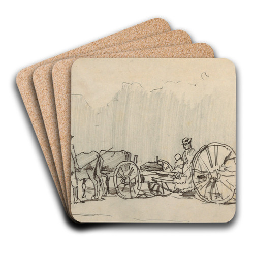 Yoke of Oxen by Winslow Homer Art Drink Coaster set