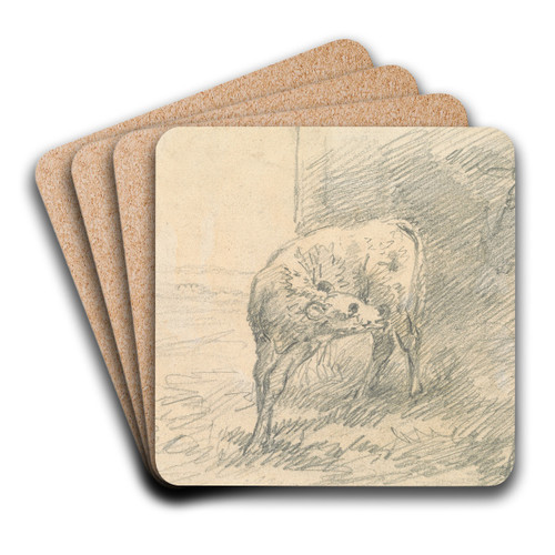 Calf, with Head of a Cow by Sawrey Gilpin Art Drink Coaster set