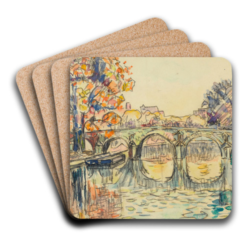 Paris. Le Pont-Marie by Paul Signac Art Drink Coaster set
