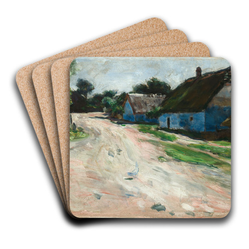 Road at Bronowice by Aleksander Gierymski Art Drink Coaster set