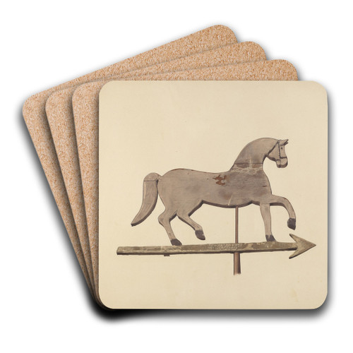 Horse Weather Vane by Robert Barton Art Drink Coaster set