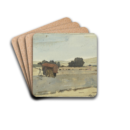 Shepherd's cart by Ferdinand Balzer Drink Coasters - set of 4