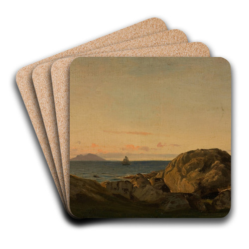 Parti fra Stavenes, Sndfjord by Amaldus Nielsen Art Drink Coaster set