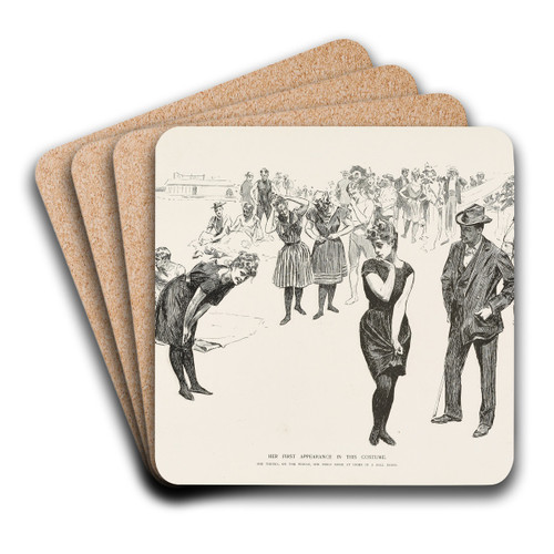 Her first appearance in this costume by Charles Dana Gibson Art Drink Coaster set