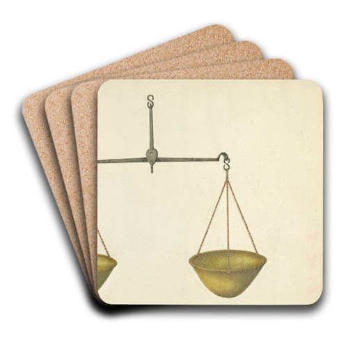 Shaker Scales by George V. Vezolles Art Drink Coaster set Shaker Scales by George V. Vezolles Art Drink Coaster set