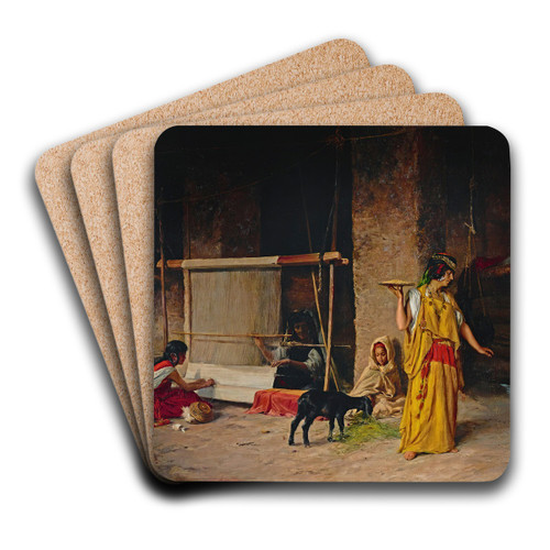 The Weavers by Eugne Girardet Art Drink Coaster set