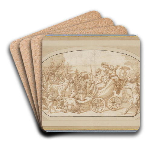 Triumph des Bacchus und der Ariadne by Taddeo Zuccari Art Drink Coaster set