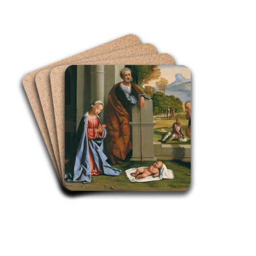 The Adoration of the Shepherds by Ortolano Drink Coasters - set of 4