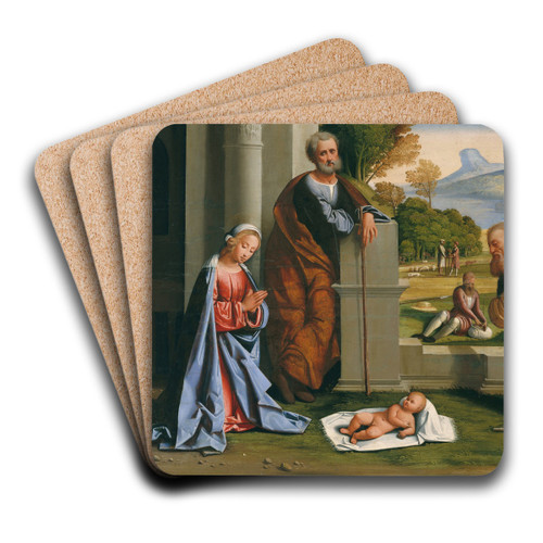 The Adoration of the Shepherds by Ortolano Art Drink Coaster set
