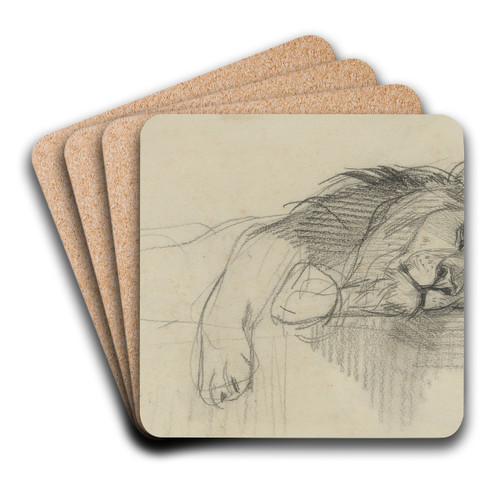 Liggende leeuw by August Alleb Art Drink Coaster set