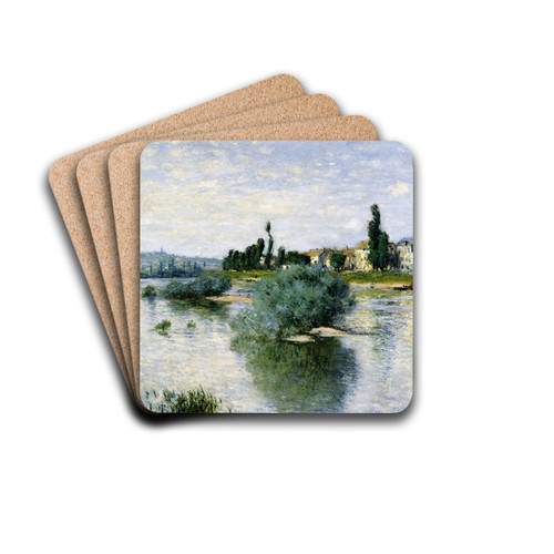 The Seine at Lavacourt by Claude Monet Drink Coasters - set of 4