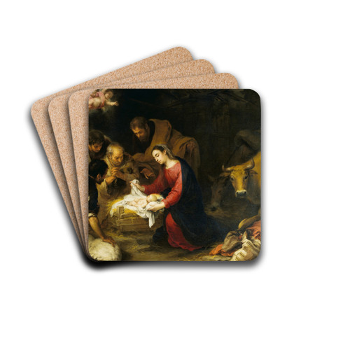 The Adoration of the Shepherds by Bartolom Estebn Murillo Drink Coasters - set of 4