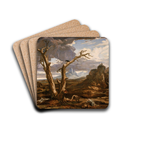 Elijah in the Desert by Washington Allston Drink Coasters - set of 4