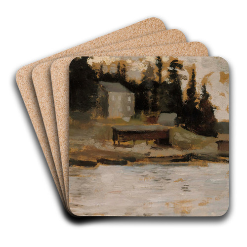 Landscape Sketch from Hamari by Albert Edelfelt Art Drink Coaster set