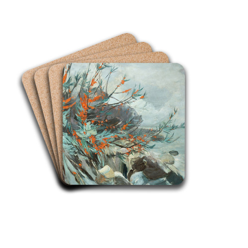 Strandbild mit Seedorn by Karl Hagemeister Drink Coasters - set of 4