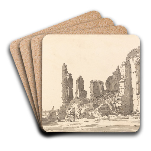 Ruins of the Savoy Palace, London by Thomas Girtin Art Drink Coaster set