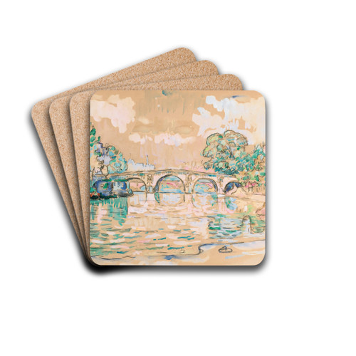 Paris, Le Pont Marie by Paul Signac Drink Coasters - set of 4 Paris, Le Pont Marie by Paul Signac Drink Coasters - set of 4