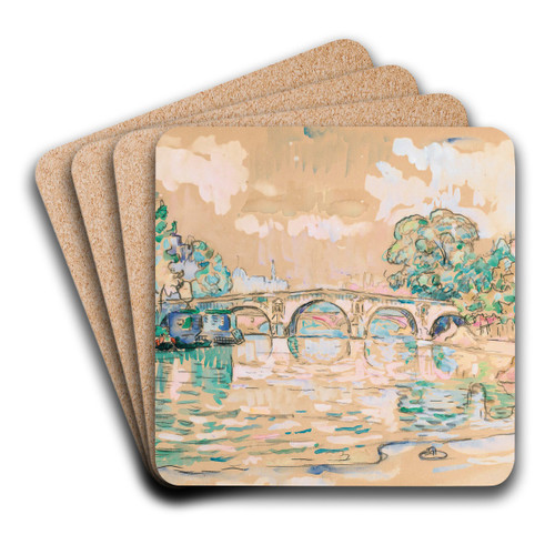 Paris, Le Pont Marie by Paul Signac Art Drink Coaster set Paris, Le Pont Marie by Paul Signac Art Drink Coaster set