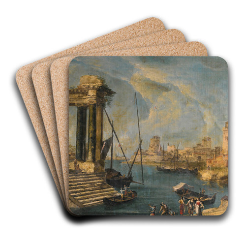 Venice, A Capriccio View OfThe Lagoon by Michele Marieschi Art Drink Coaster set