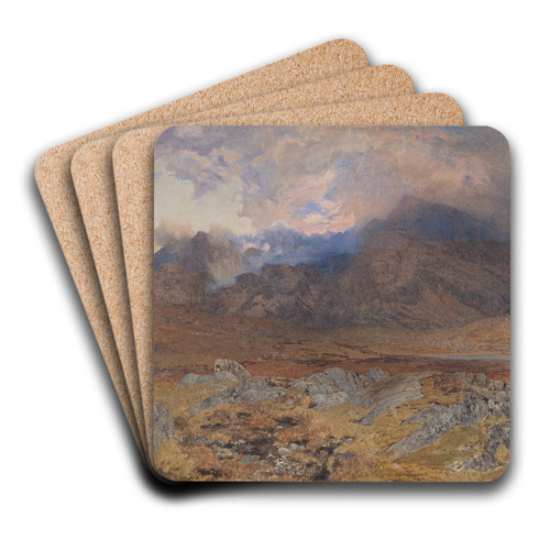 Snowdon, after an April Hailstorm by Alfred William Hunt Art Drink Coaster set