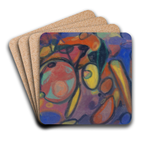 Komposition mit Kreis by Adolf Hlzel Art Drink Coaster set Komposition mit Kreis by Adolf Hlzel Art Drink Coaster set