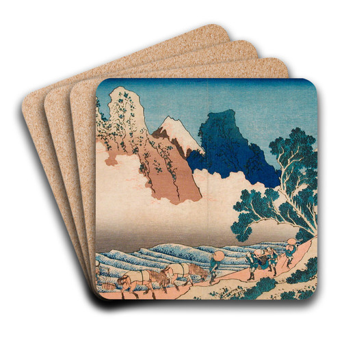 Back View of Fuji from the Minobu River by Katsushika Hokusai Art Drink Coaster set