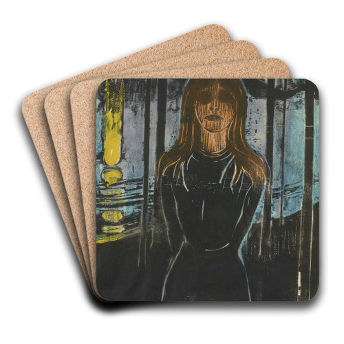 Summernight. The Voice by Edvard Munch Art Drink Coaster set