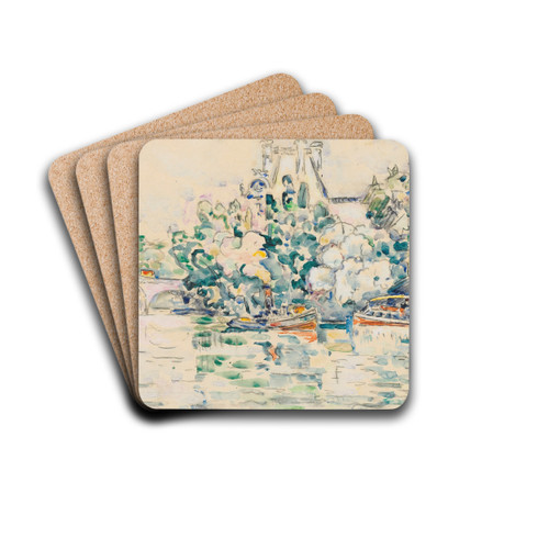 Paris, La Seine au Pont-Royal by Paul Signac Drink Coasters - set of 4 Paris, La Seine au Pont-Royal by Paul Signac Drink Coasters - set of 4