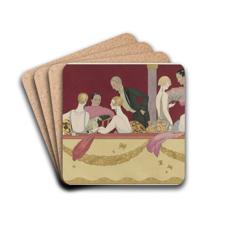 Eventails by George Barbier Drink Coasters - set of 4