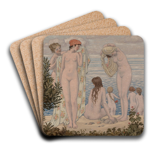 The Bathers by Bryson Burroughs Art Drink Coaster set