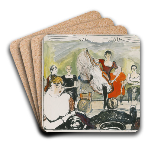Tingletangle by Edvard Munch Art Drink Coaster set