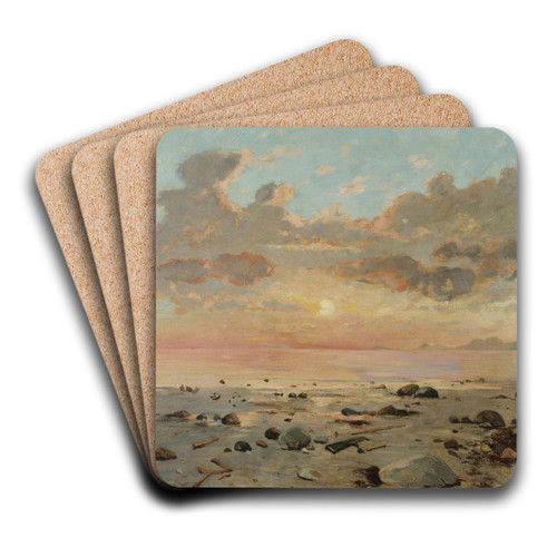 Bord de mer, soleil levant by Alfred Casile Art Drink Coaster set Bord de mer, soleil levant by Alfred Casile Art Drink Coaster set