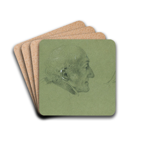 Portrtstudie zur 'Heimkehr des Landwehrmannes' (1820) by Johann Peter Krafft Drink Coasters - set of 4