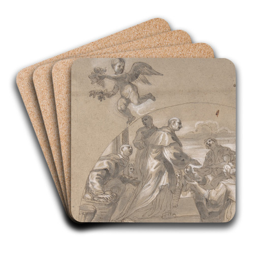 Saint Carl Borromus by Melchior Steidl Art Drink Coaster set