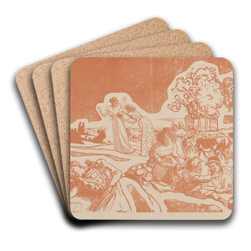 Bucolique Moderne 1 by Auguste Louis Lepre Art Drink Coaster set