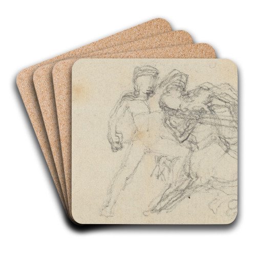 Battle between Man and Centaur by John Flaxman Art Drink Coaster set